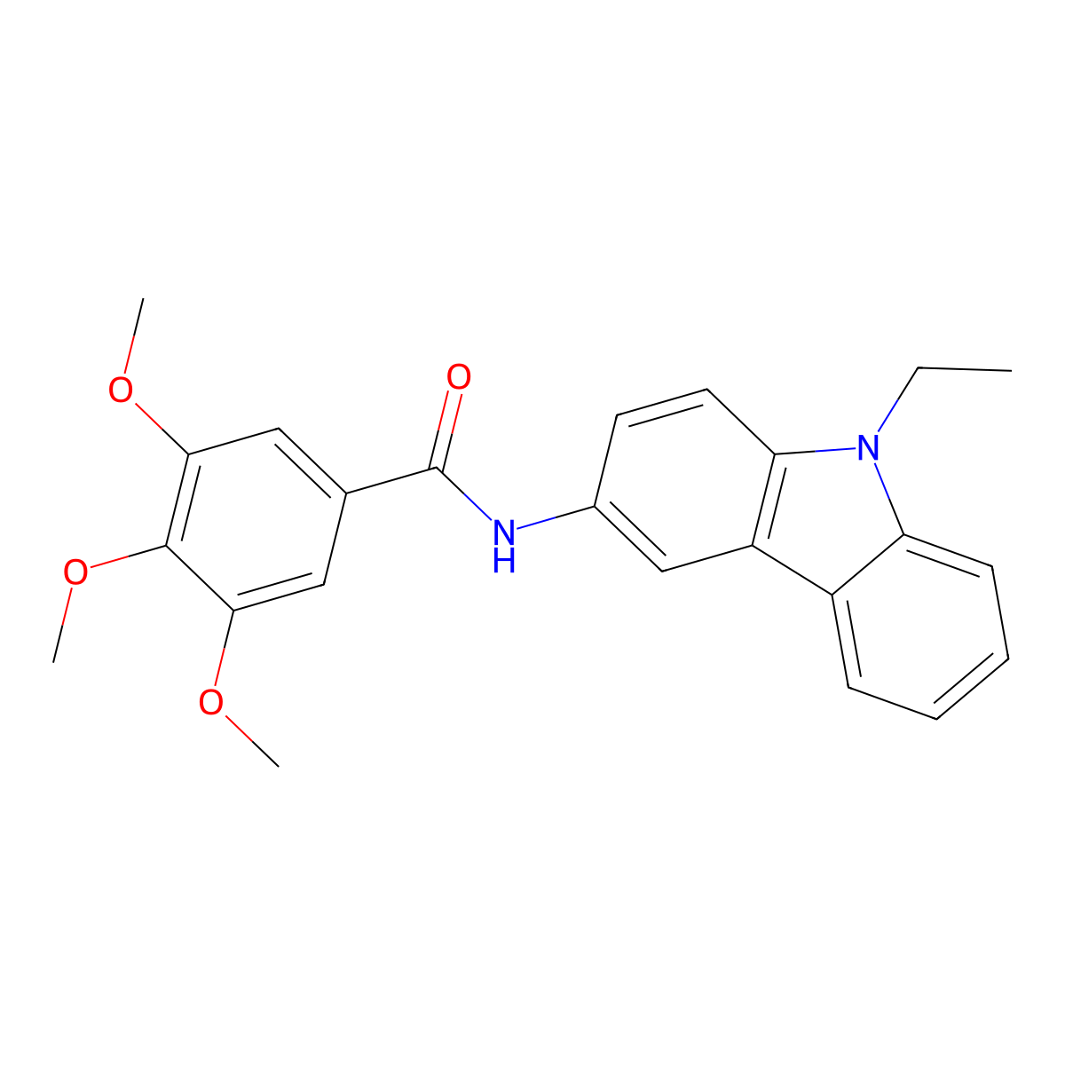 N-(9-ethyl-9H-carbazol-3-yl)-3,4,5-trimethoxybenzamide molecular structure, CAS 289498-81-3