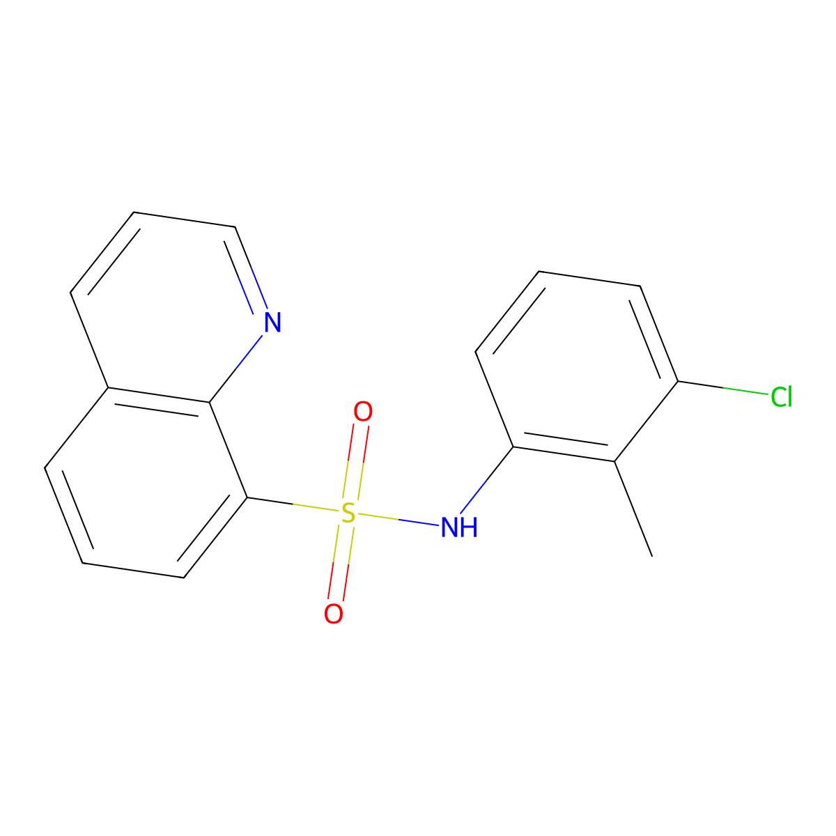 N-(3-chloro-2-methylphenyl)quinoline-8-sulfonamide molecular structure, CAS 289499-94-1