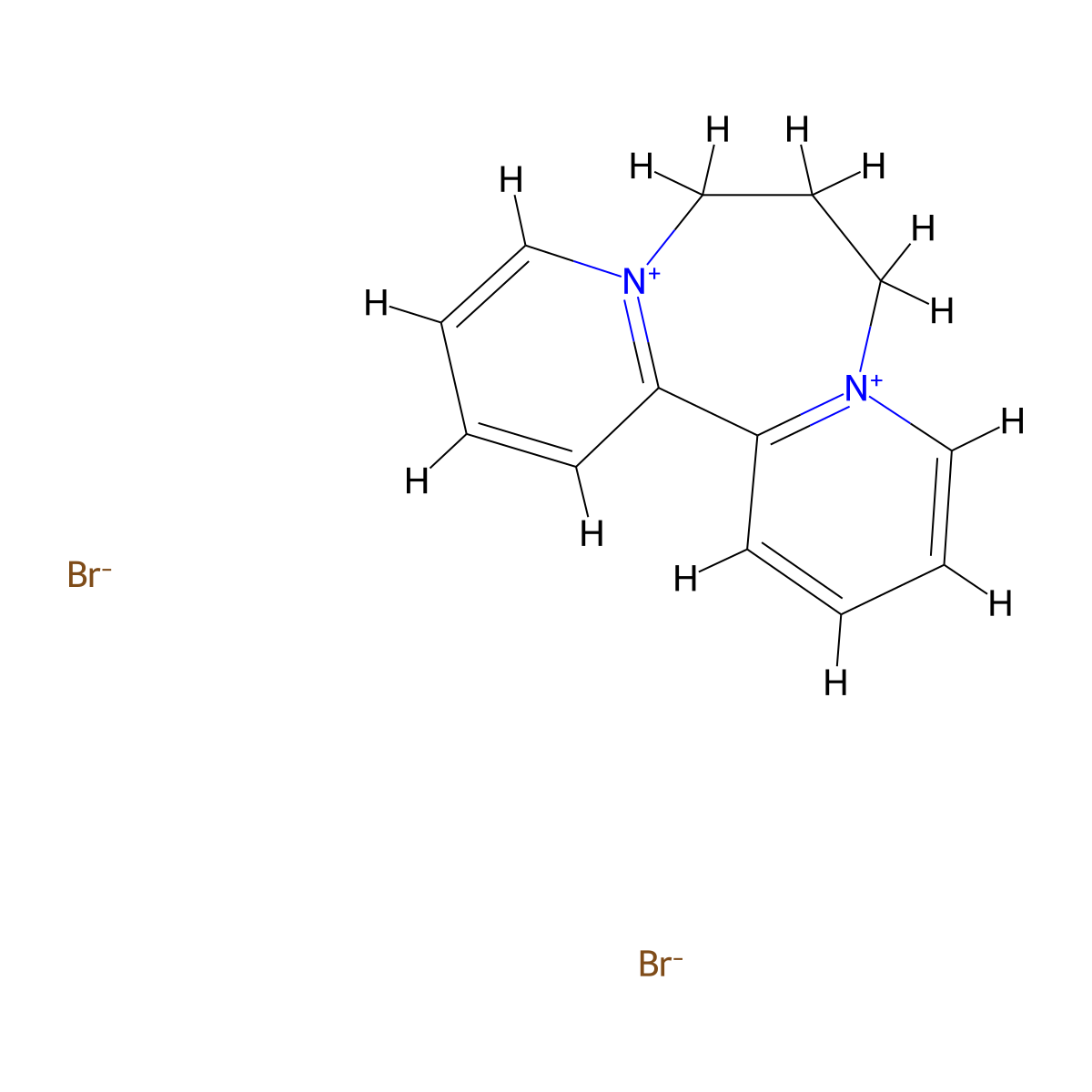 7,8-Dihydro-6H-Dipyrido[1,2-a:2',1'-c][1,4]diazepinediium dibromide molecular structure, CAS 2895-98-9