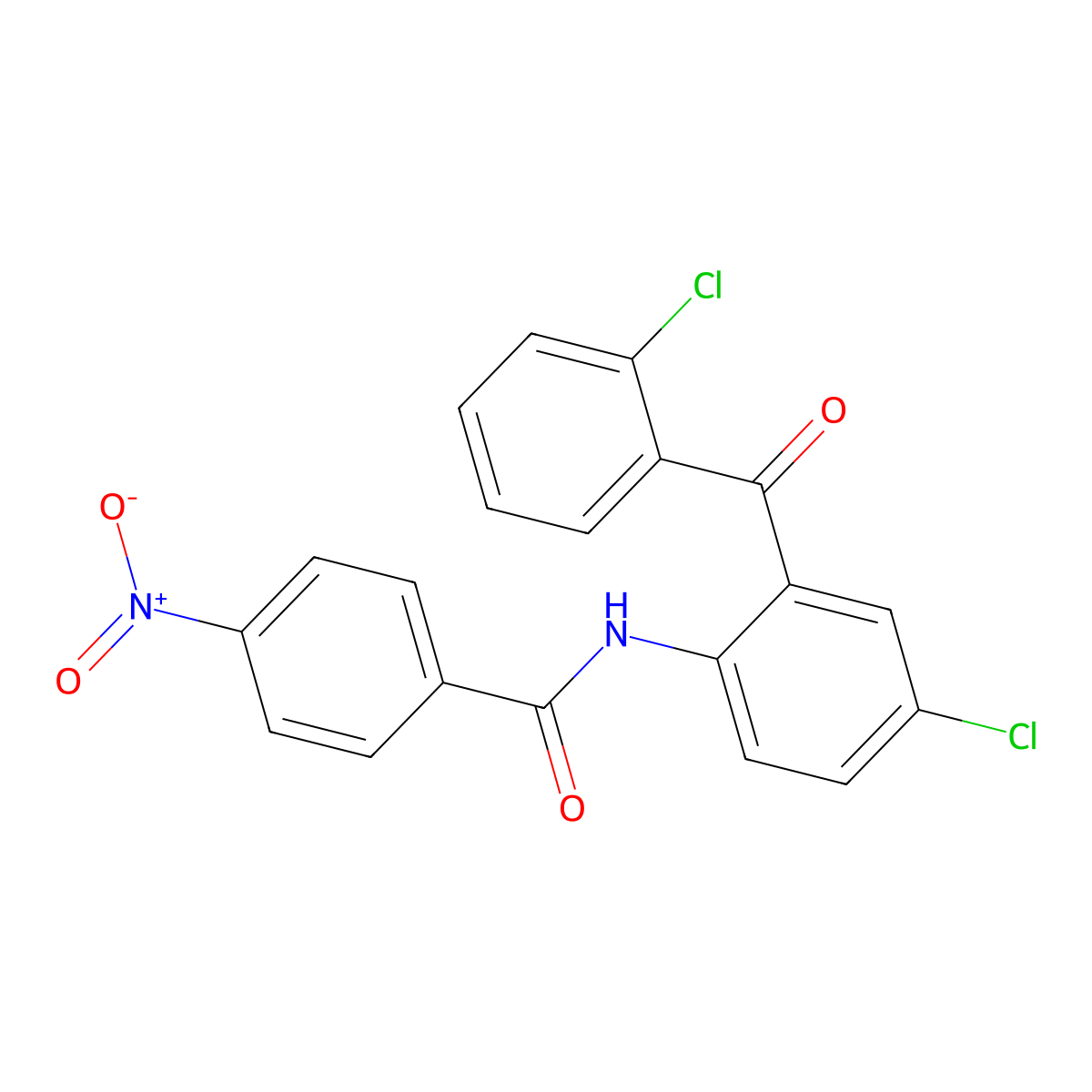 N-[4-chloro-2-(2-chlorobenzoyl)phenyl]-4-nitrobenzamide molecular structure, CAS 289504-15-0