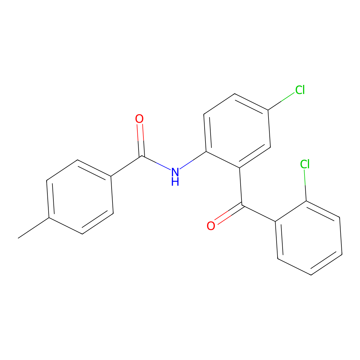 N-[4-chloro-2-(2-chlorobenzoyl)phenyl]-4-methylbenzamide molecular structure, CAS 289504-17-2