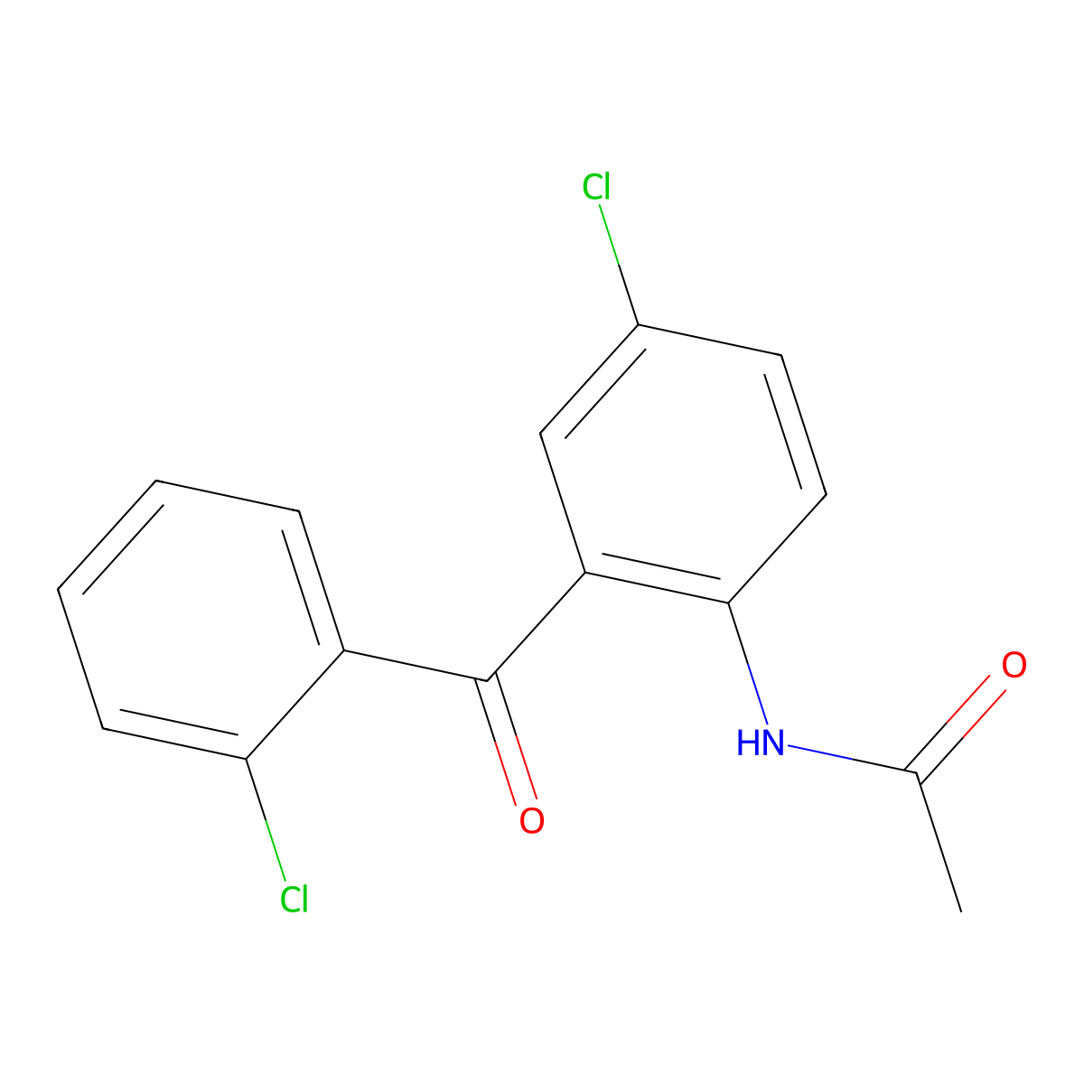 N-[4-Chloro-2-(2-chlorobenzoyl)phenyl]acetamide molecular structure, CAS 289504-18-3