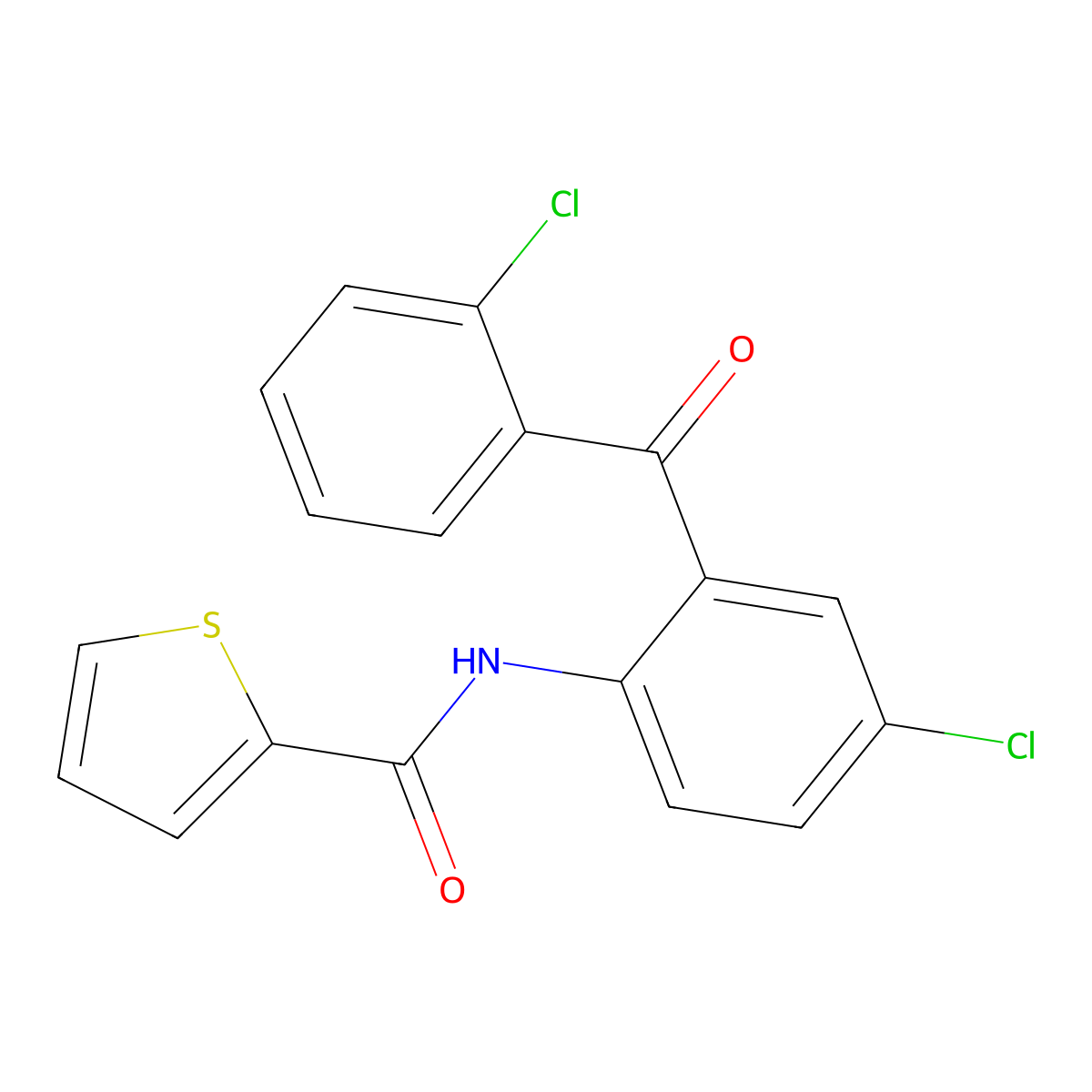 N-[4-chloro-2-(2-chlorobenzoyl)phenyl]thiophene-2-carboxamide molecular structure, CAS 289504-22-9
