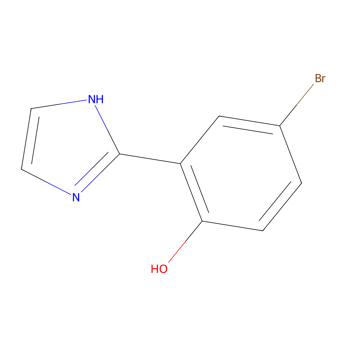 4-Bromo-2-(1H-imidazol-2-YL)phenol molecular structure, CAS 289506-17-8