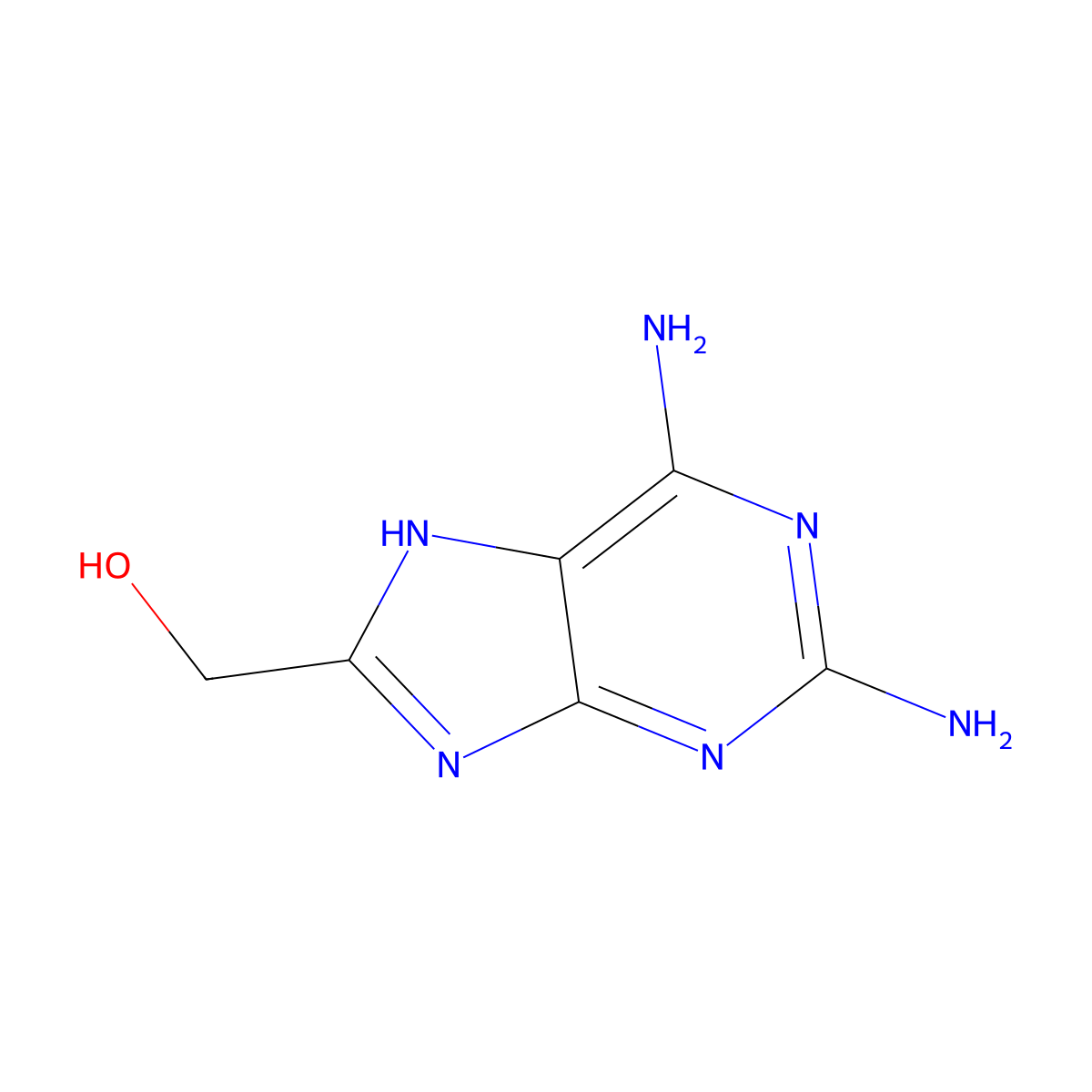 (2,6-diamino-7H-purin-8-yl)methanol molecular structure, CAS 28951-76-0