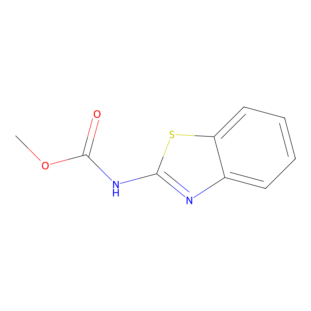 methyl N-(1,3-benzothiazol-2-yl)carbamate molecular structure, CAS 28953-24-4