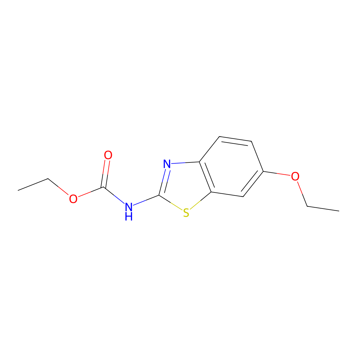 Ethyl N-(6-ethoxy-2-benzothiazolyl)carbamate molecular structure, CAS 28953-25-5