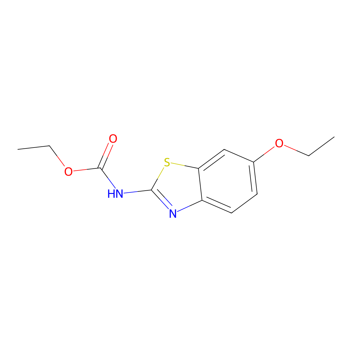Ethyl N-(6-ethoxy-2-benzothiazolyl)carbamate molecular structure, CAS 28953-25-5