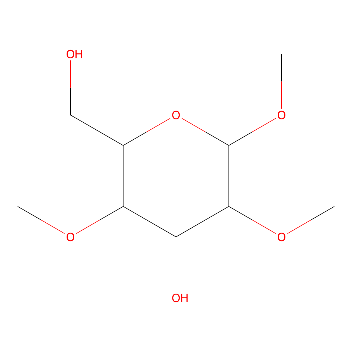 (2R,3S,4S,5R,6R)-2-(hydroxymethyl)-3,5,6-trimethoxyoxan-4-ol molecular structure, CAS 28954-19-0