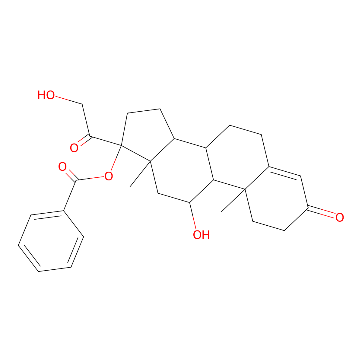 Benzodrocortisone molecular structure, CAS 28956-89-0