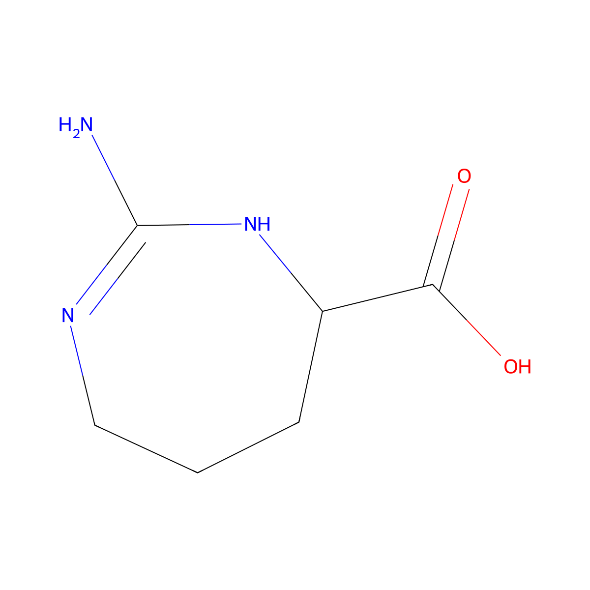1H-1,3-Diazepine-4-carboxylic acid, hexahydro-2-imino-, (+)- molecular structure, CAS 28958-90-9