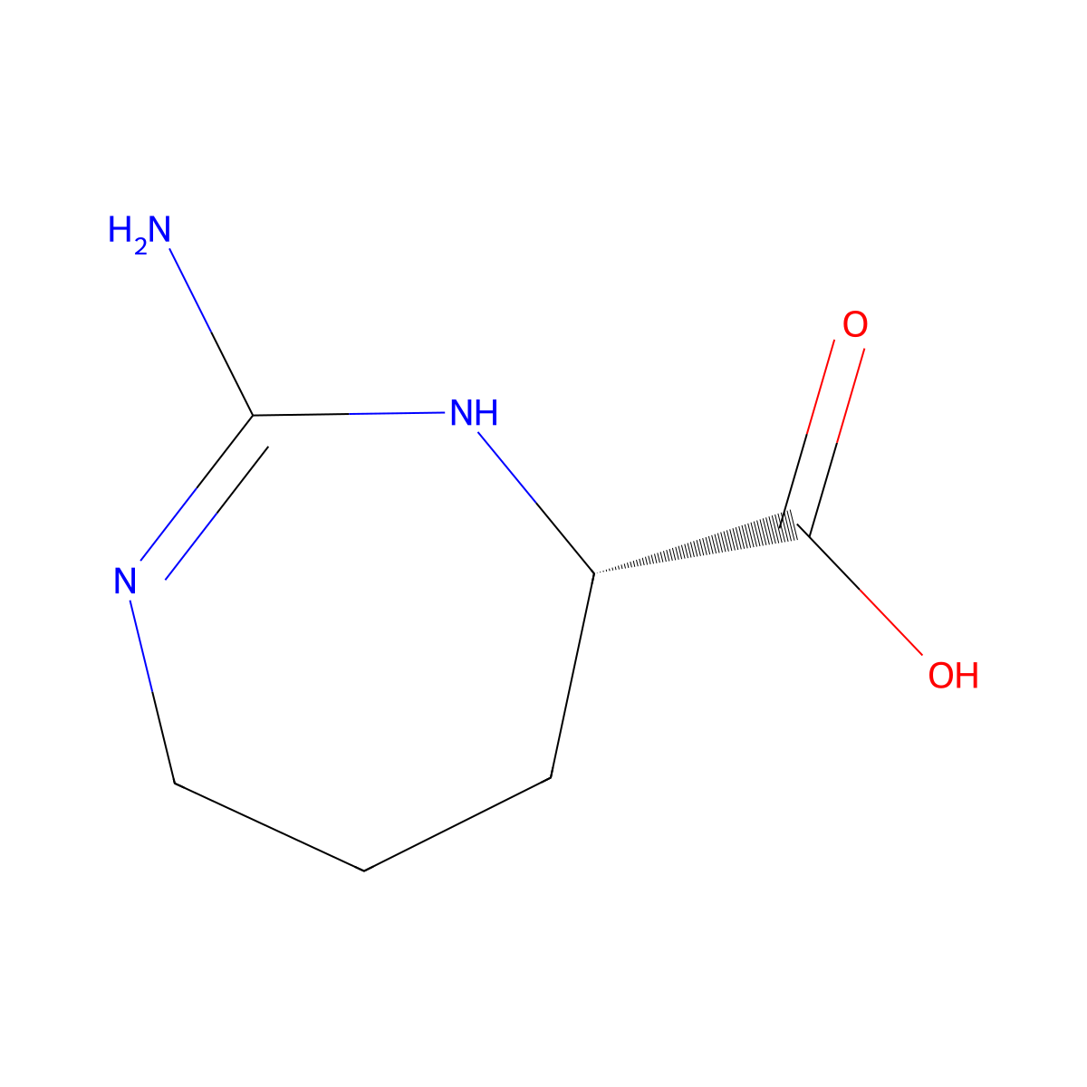 1H-1,3-Diazepine-4-carboxylic acid, hexahydro-2-imino-, (+)- molecular structure, CAS 28958-90-9