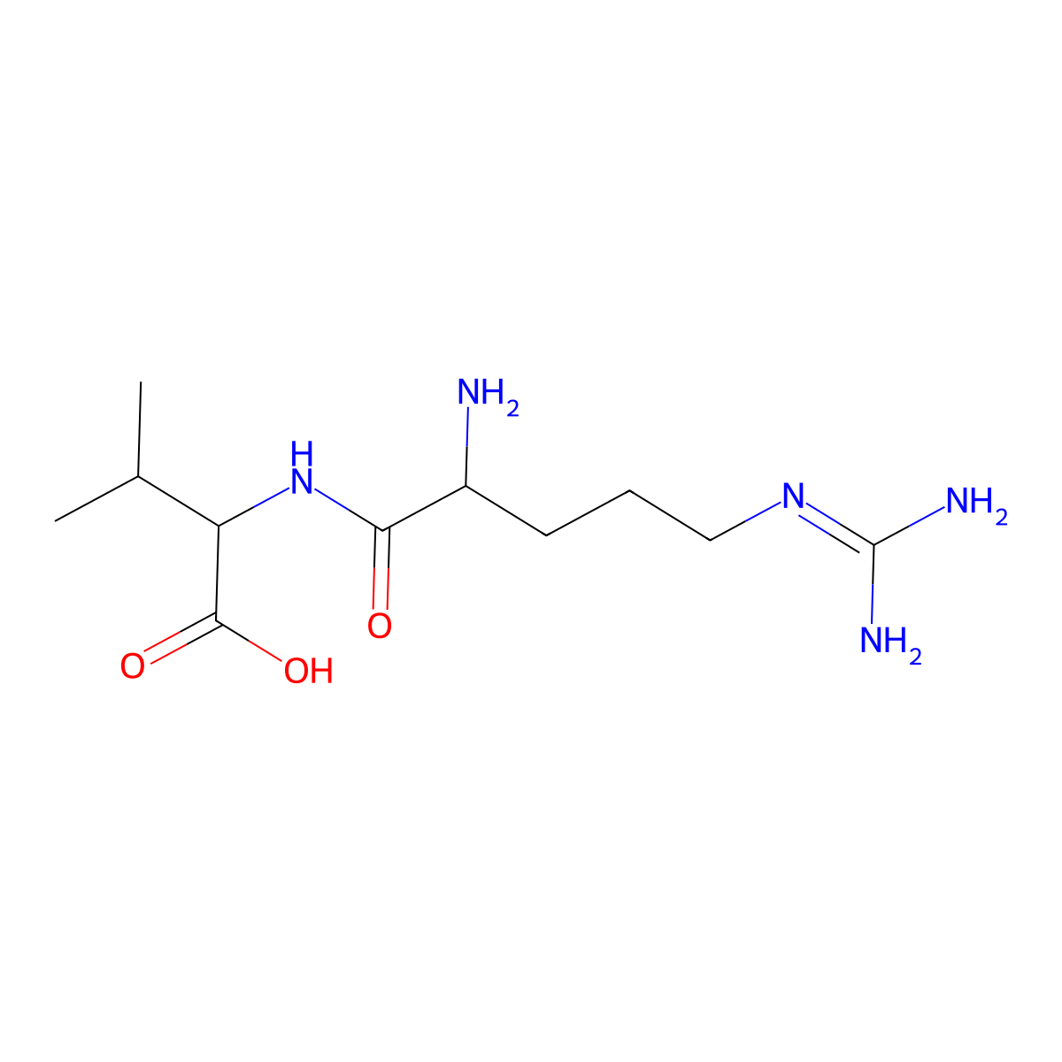 Arg-Val molecular structure, CAS 2896-20-0