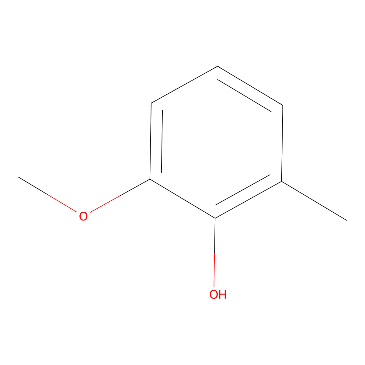 2-Methoxy-6-methylphenol molecular structure, CAS 2896-67-5