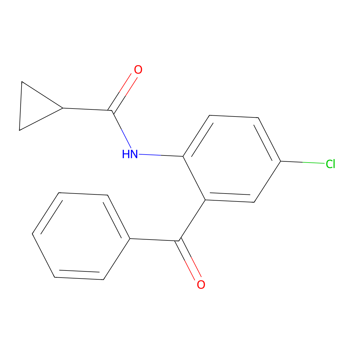 N-(2-benzoyl-4-chlorophenyl)cyclopropanecarboxamide molecular structure, CAS 2896-97-1