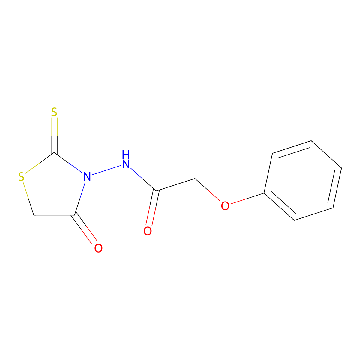 N-(4-oxo-2-sulfanylidene-1,3-thiazolidin-3-yl)-2-phenoxyacetamide molecular structure, CAS 289623-01-4