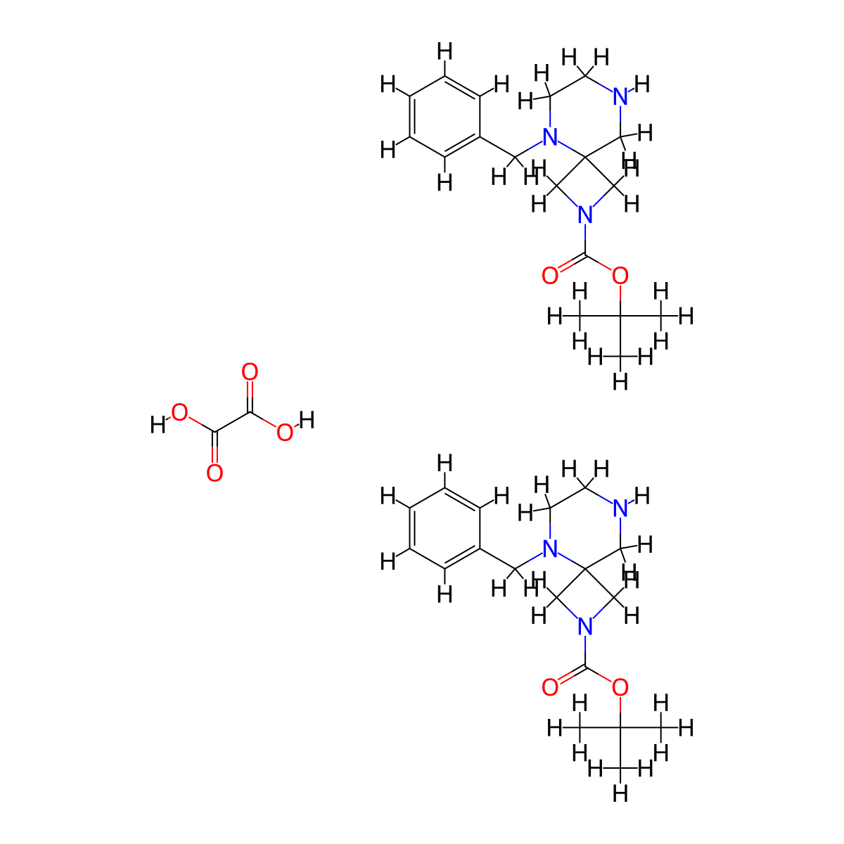 Tert-butyl 5-benzyl-2,5,8-triazaspiro[3.5]nonane-2-carboxylate;oxalic acid molecular structure, CAS 2896251-56-0