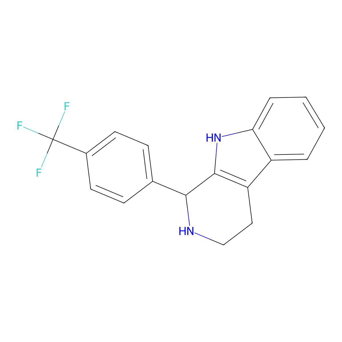1-[4-(trifluoromethyl)phenyl]-2,3,4,9-tetrahydro-1H-beta-carboline hydrochloride molecular structure, CAS 289628-10-0