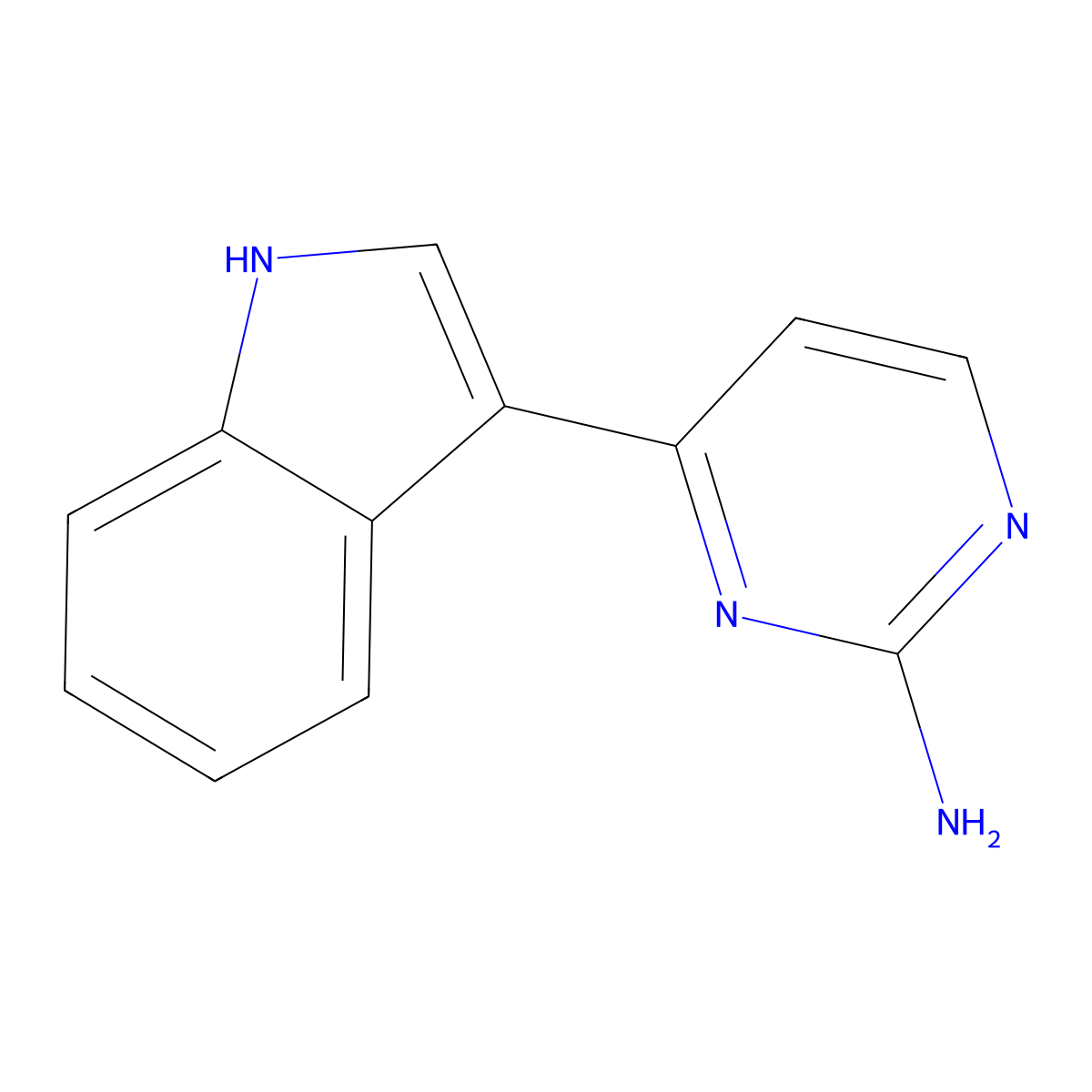 4-(1H-indol-3-yl)pyrimidin-2-amine molecular structure, CAS 289628-76-8