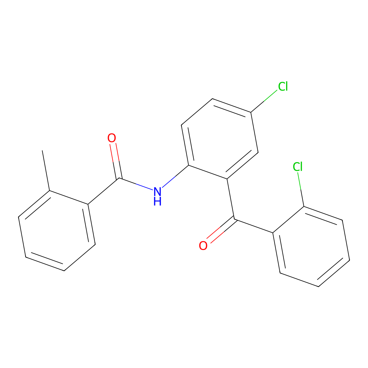 N-[4-chloro-2-(2-chlorobenzoyl)phenyl]-2-methylbenzamide molecular structure, CAS 289628-92-8