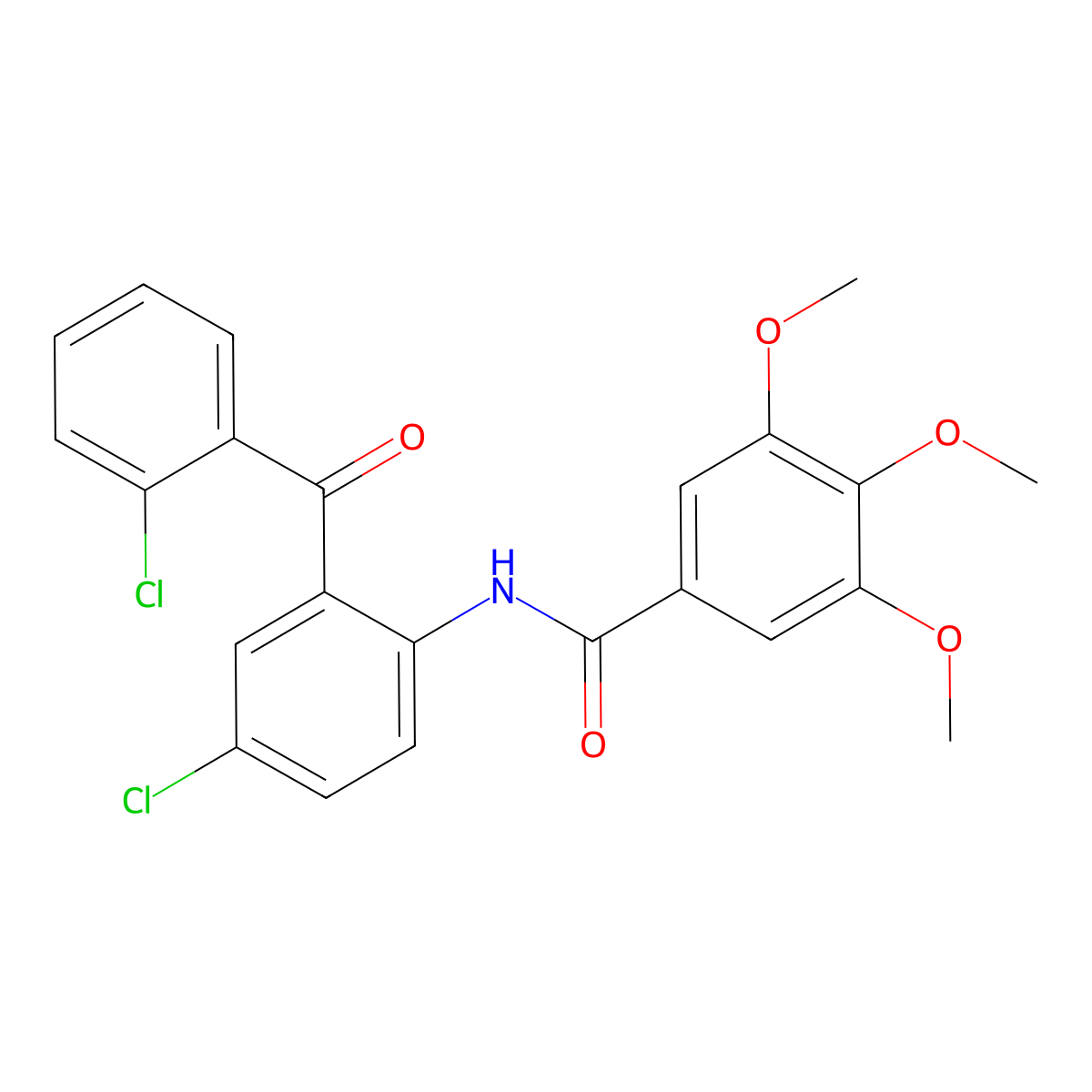 N-[4-chloro-2-(2-chlorobenzoyl)phenyl]-3,4,5-trimethoxybenzamide molecular structure, CAS 289628-93-9