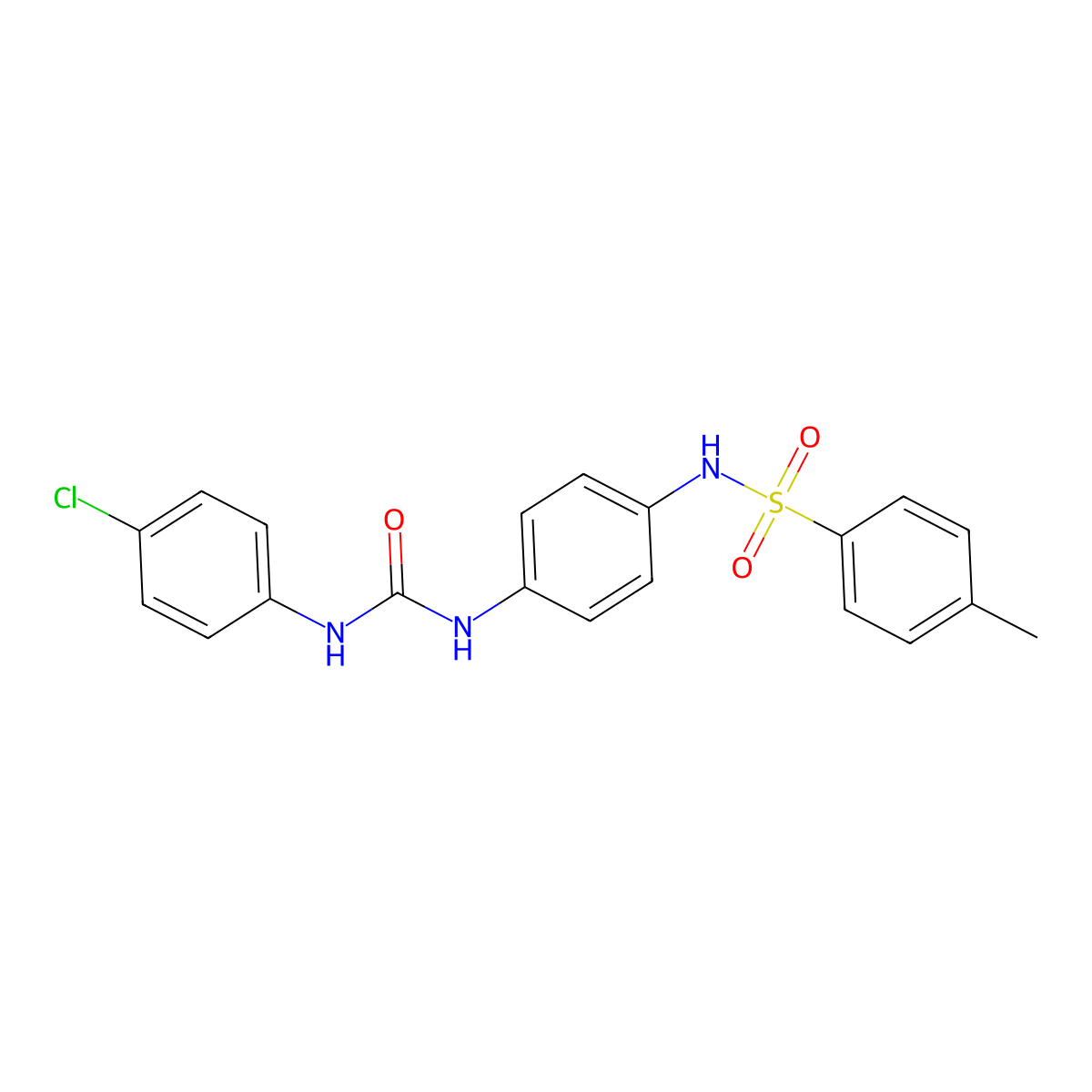1-(4-Chlorophenyl)-3-[4-[(4-methylphenyl)sulfonylamino]phenyl]urea molecular structure, CAS 289629-18-1