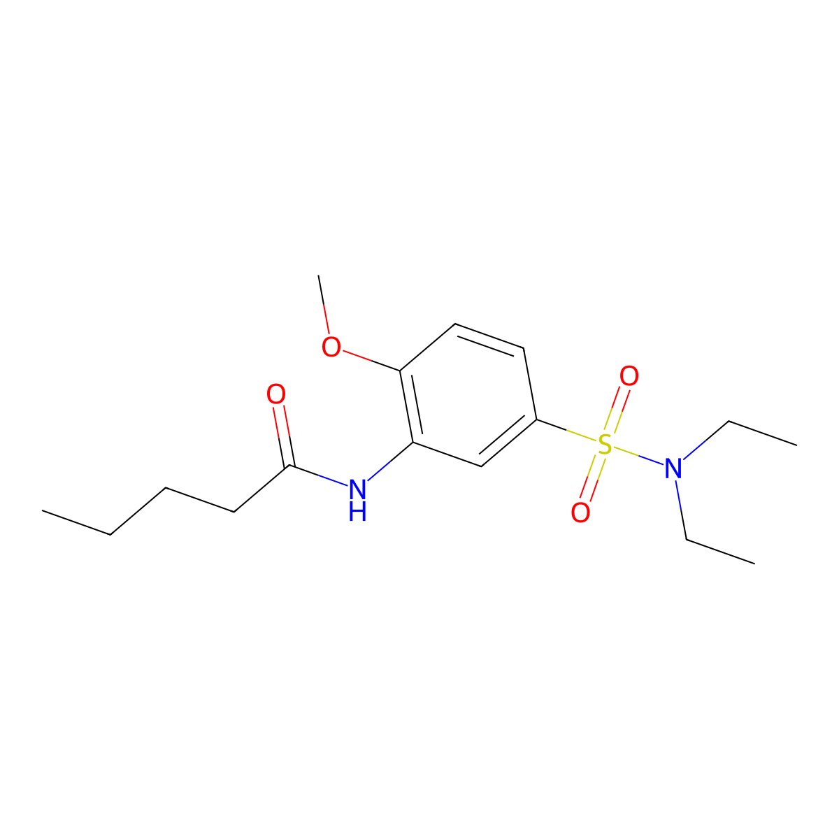 N-[5-(diethylsulfamoyl)-2-methoxyphenyl]pentanamide molecular structure, CAS 289629-58-9