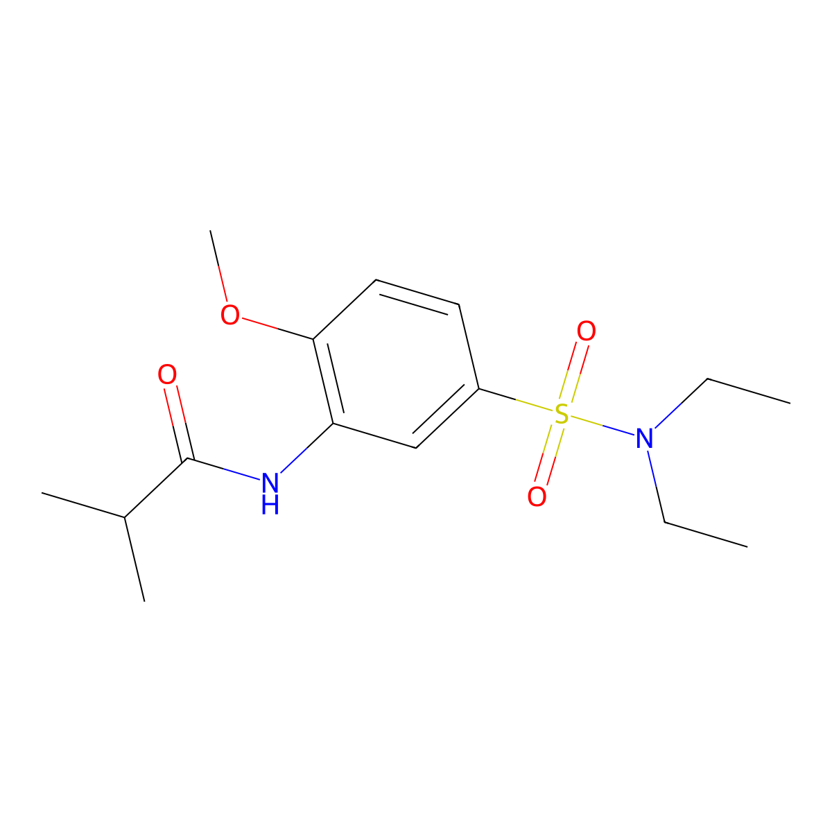 N-[5-(diethylsulfamoyl)-2-methoxyphenyl]-2-methylpropanamide molecular structure, CAS 289629-69-2