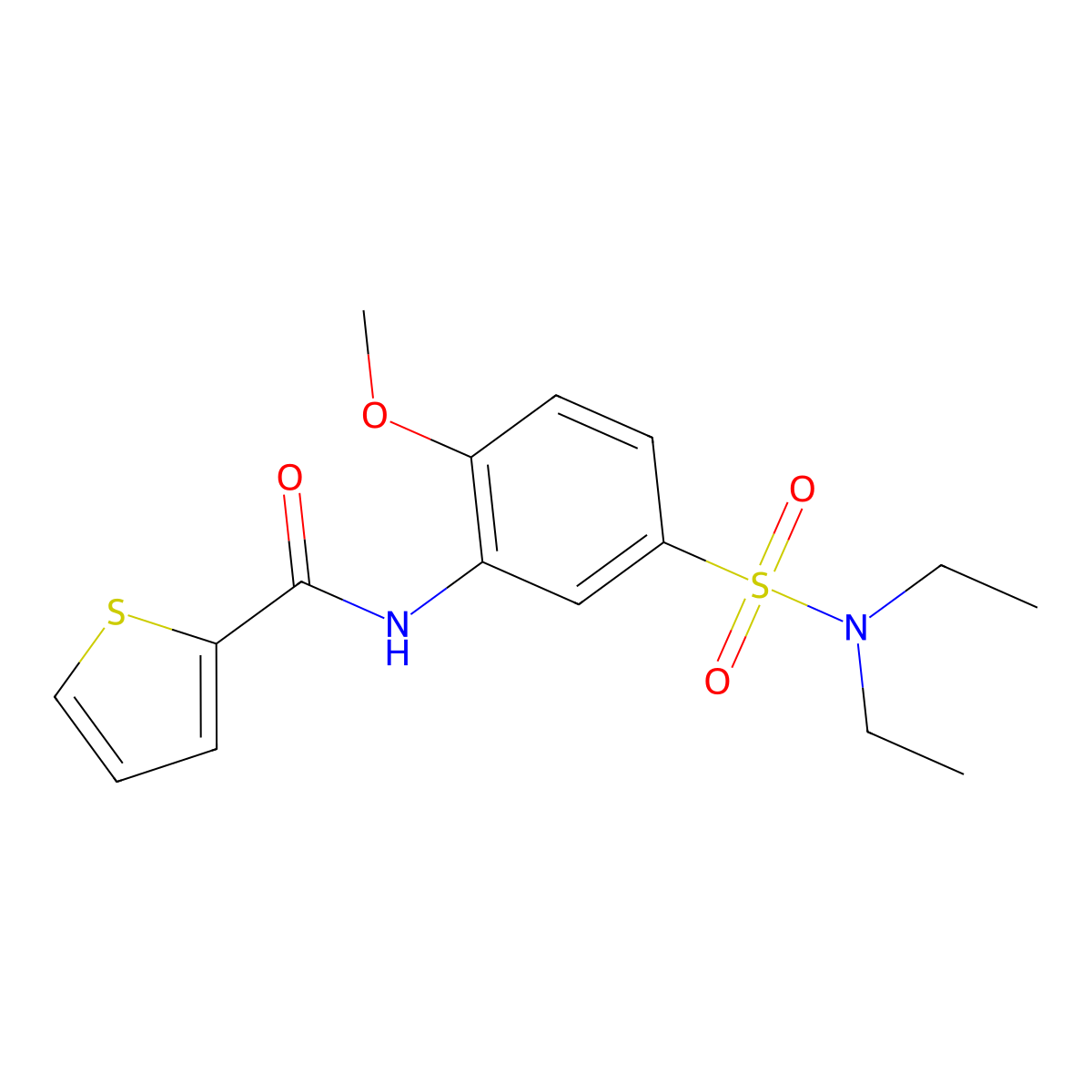 N-[5-(diethylsulfamoyl)-2-methoxyphenyl]thiophene-2-carboxamide molecular structure, CAS 289629-90-9