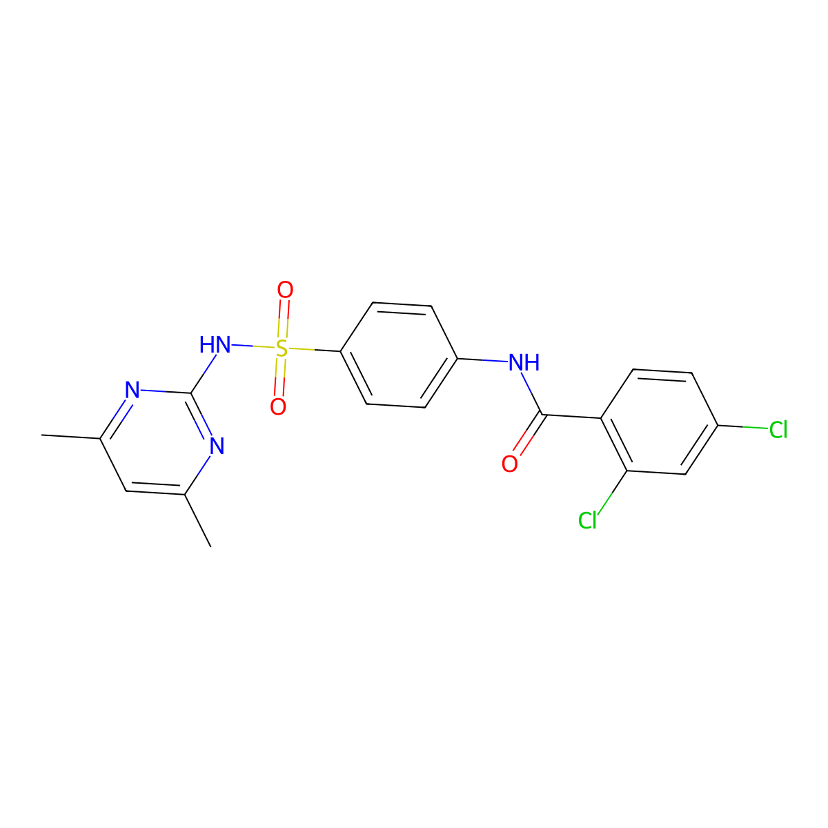 2,4-dichloro-N-{4-[(4,6-dimethylpyrimidin-2-yl)sulfamoyl]phenyl}benzamide molecular structure, CAS 289630-01-9