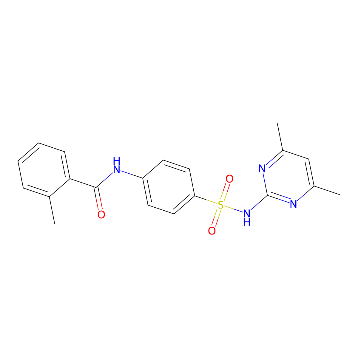 N-{4-[(4,6-dimethylpyrimidin-2-yl)sulfamoyl]phenyl}-2-methylbenzamide molecular structure, CAS 289630-05-3