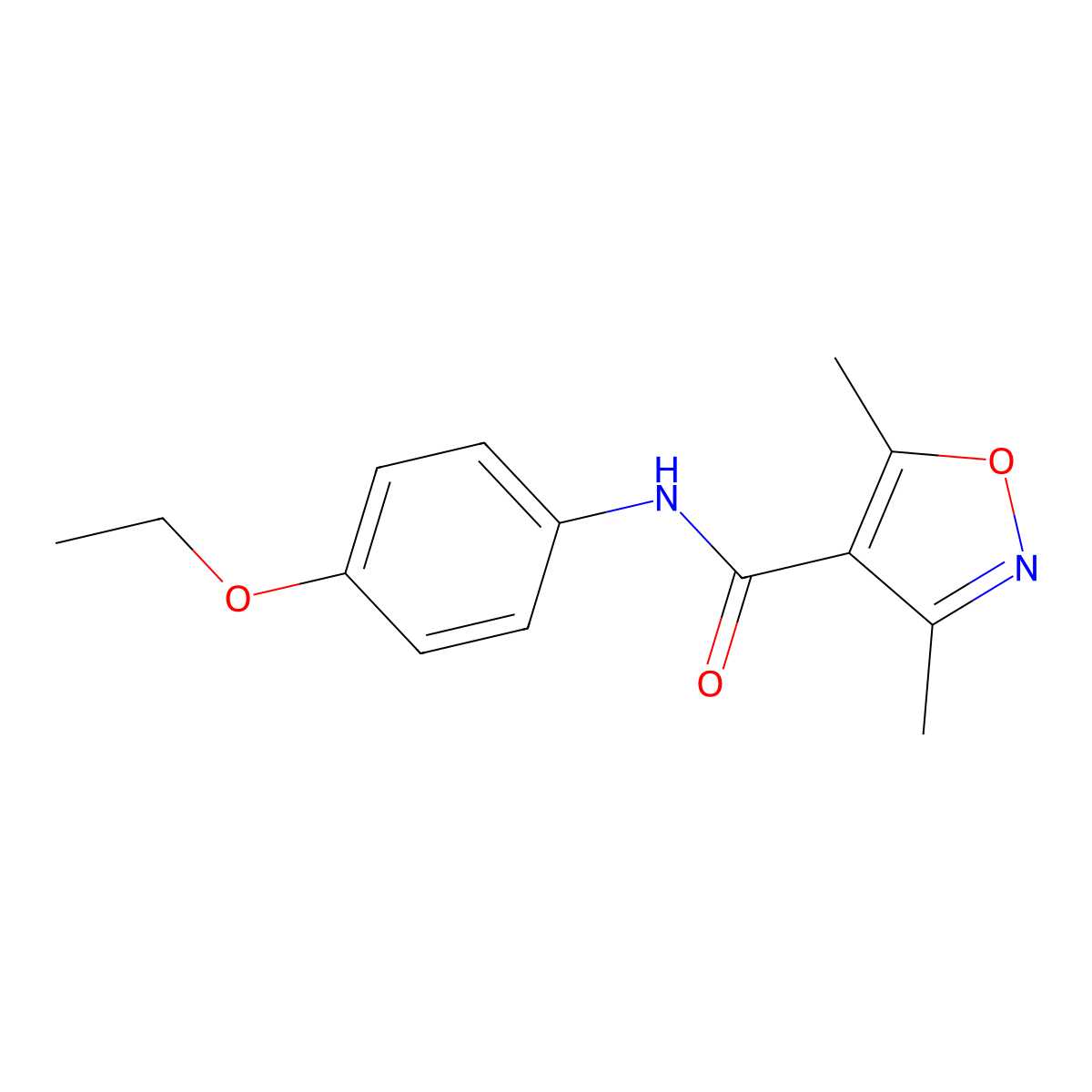 N-(4-ethoxyphenyl)-3,5-dimethyl-1,2-oxazole-4-carboxamide molecular structure, CAS 289630-13-3