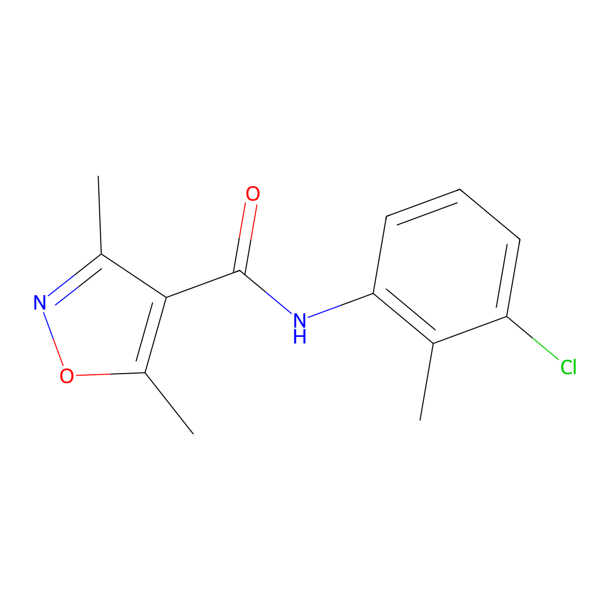 N-(3-chloro-2-methylphenyl)-3,5-dimethyl-1,2-oxazole-4-carboxamide molecular structure, CAS 289630-15-5