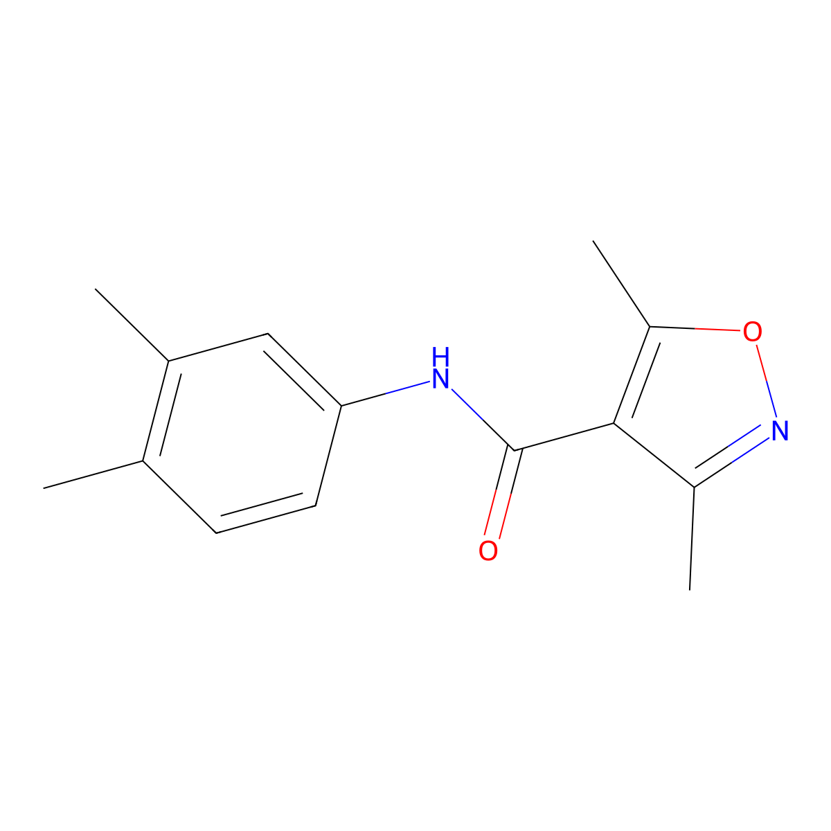 N-(3,4-dimethylphenyl)-3,5-dimethyl-4-isoxazolecarboxamide molecular structure, CAS 289630-30-4