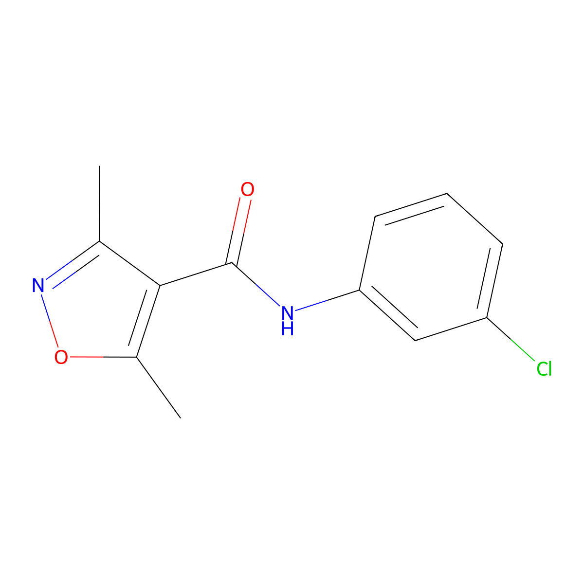 N-(3-chlorophenyl)-3,5-dimethyl-1,2-oxazole-4-carboxamide molecular structure, CAS 289630-40-6