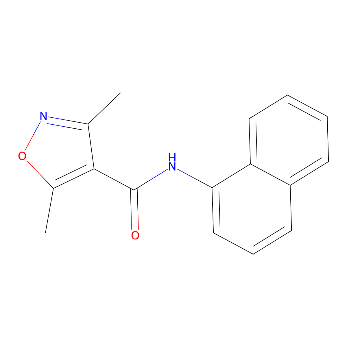 3,5-dimethyl-N-naphthalen-1-yl-1,2-oxazole-4-carboxamide molecular structure, CAS 289630-41-7