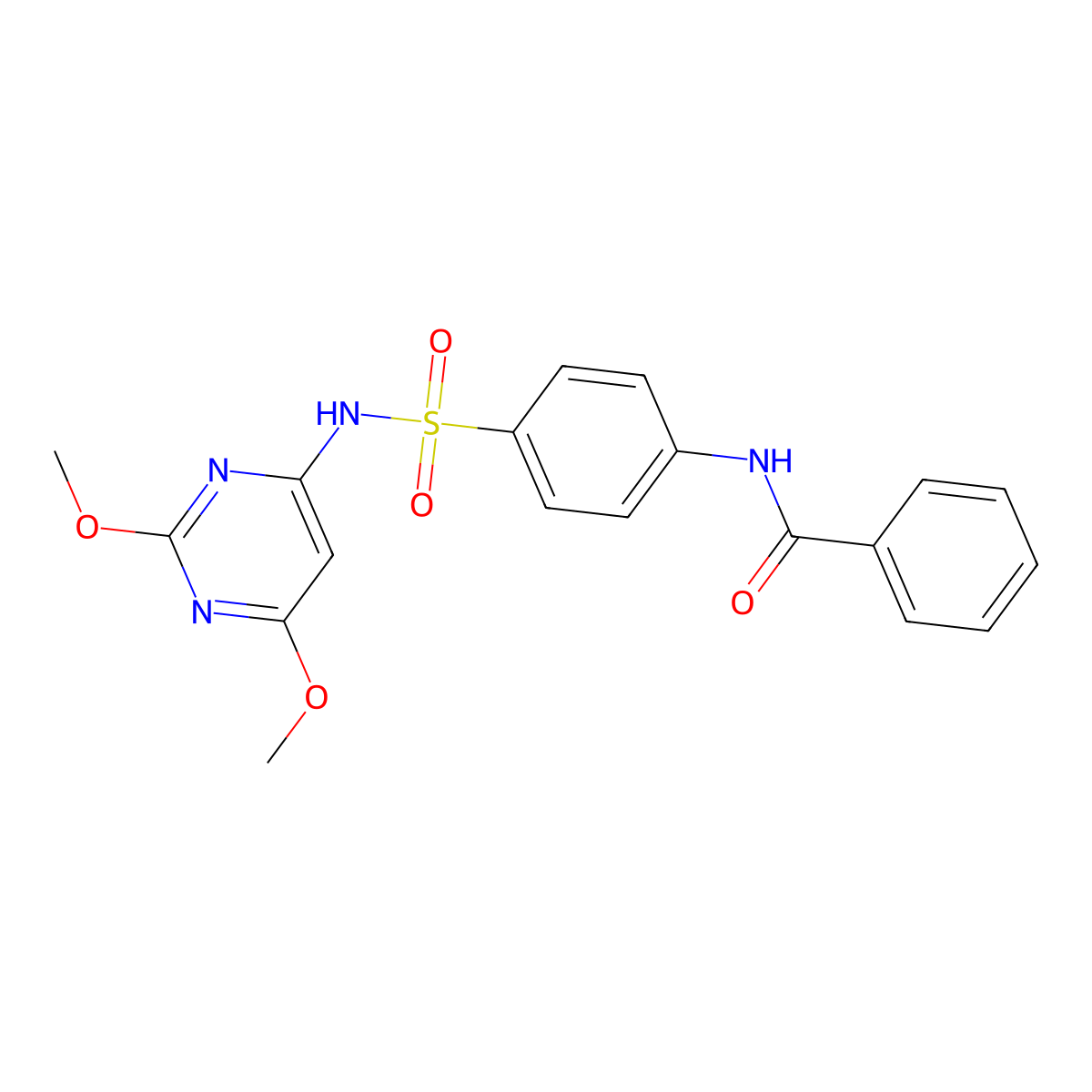 N-{4-[(2,6-dimethoxypyrimidin-4-yl)sulfamoyl]phenyl}benzamide molecular structure, CAS 289630-84-8