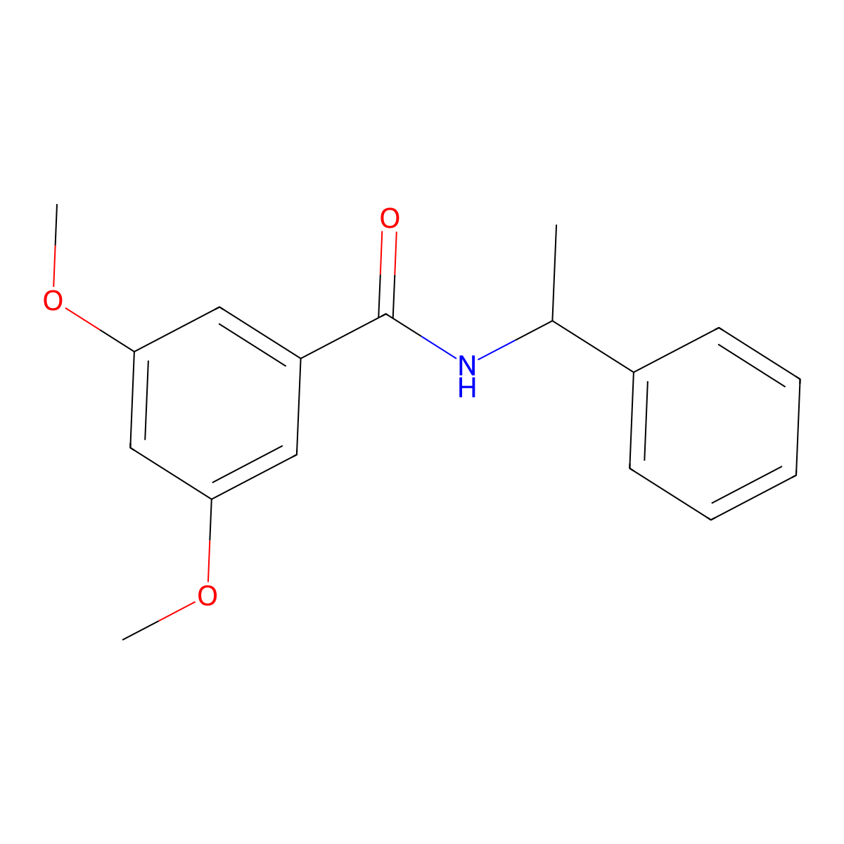 3,5-dimethoxy-N-(1-phenylethyl)benzamide molecular structure, CAS 289632-36-6