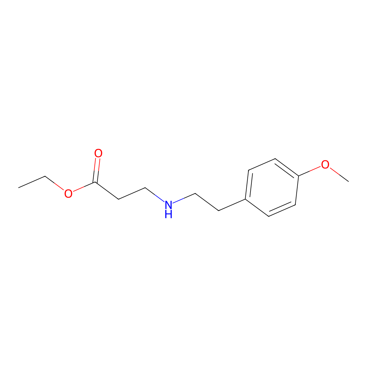 Ethyl 3-{[2-(4-methoxyphenyl)ethyl]amino}propanoate molecular structure, CAS 289637-68-9