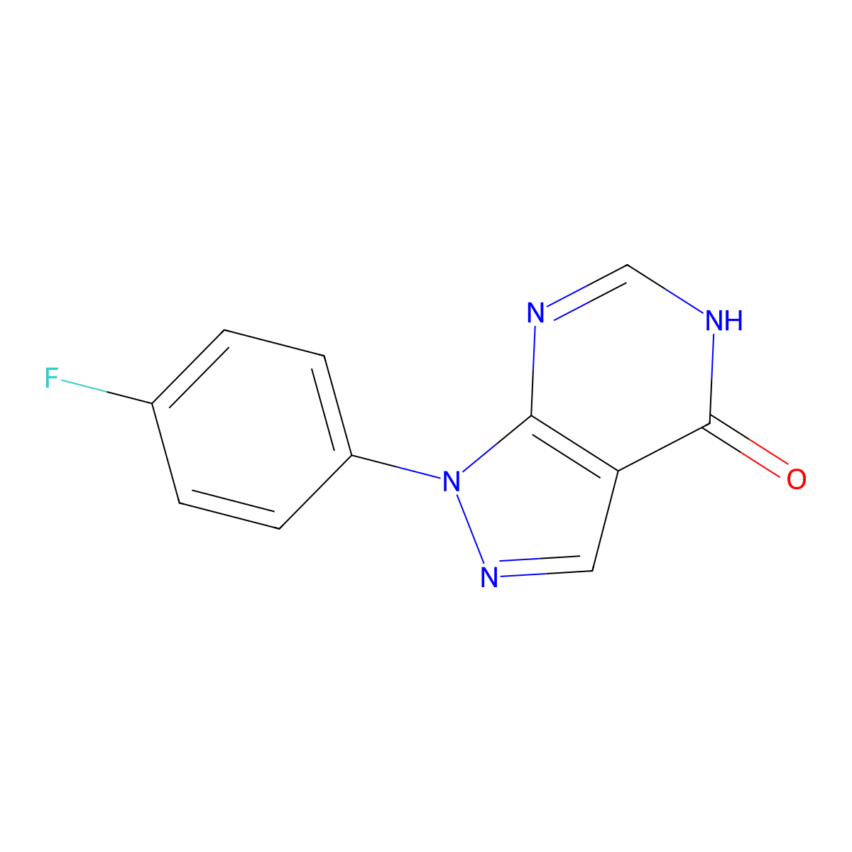 1-(4-fluorophenyl)-1H,4H,5H-pyrazolo[3,4-d]pyrimidin-4-one molecular structure, CAS 289651-72-5