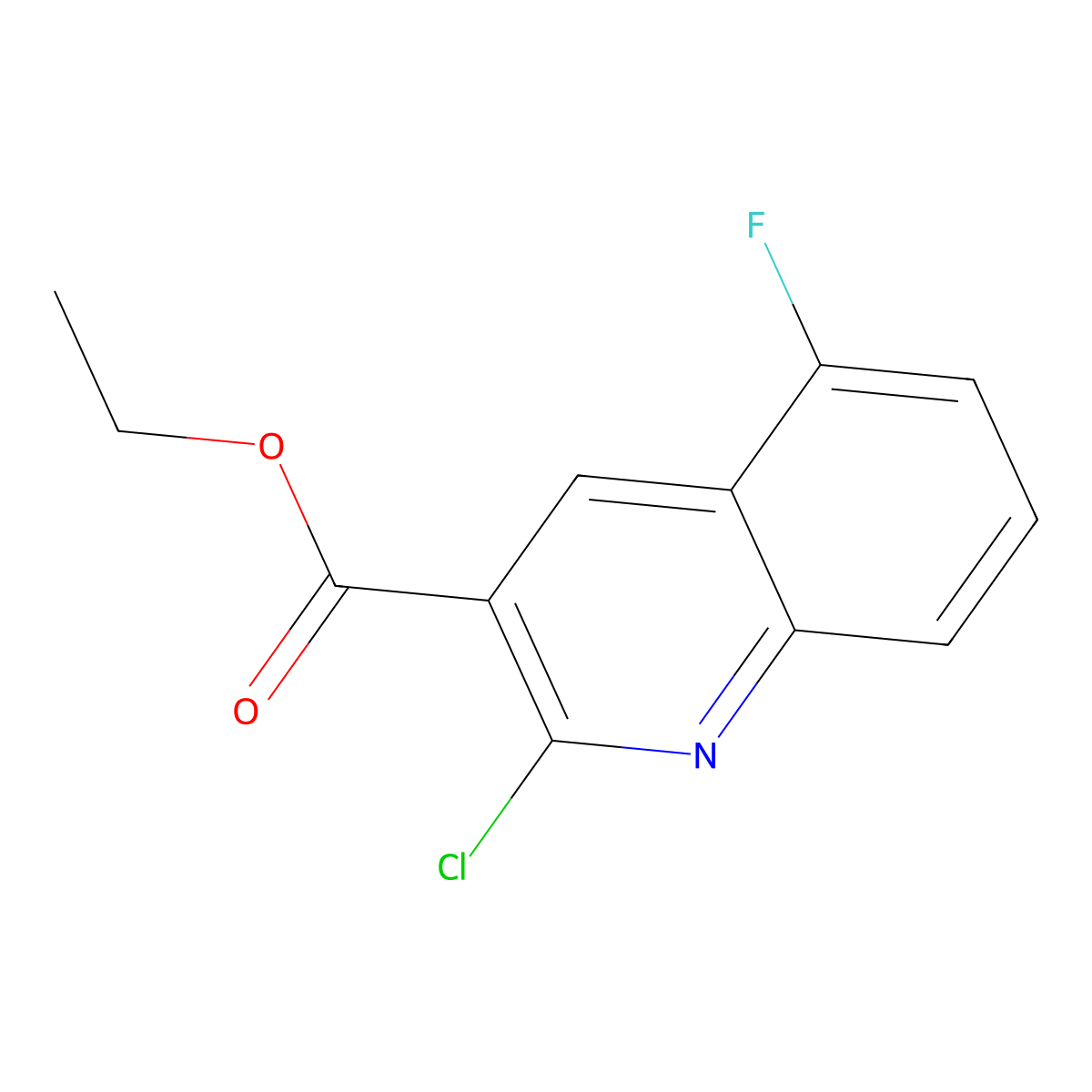Ethyl 2-chloro-5-fluoroquinoline-3-carboxylate molecular structure, CAS 289654-66-6