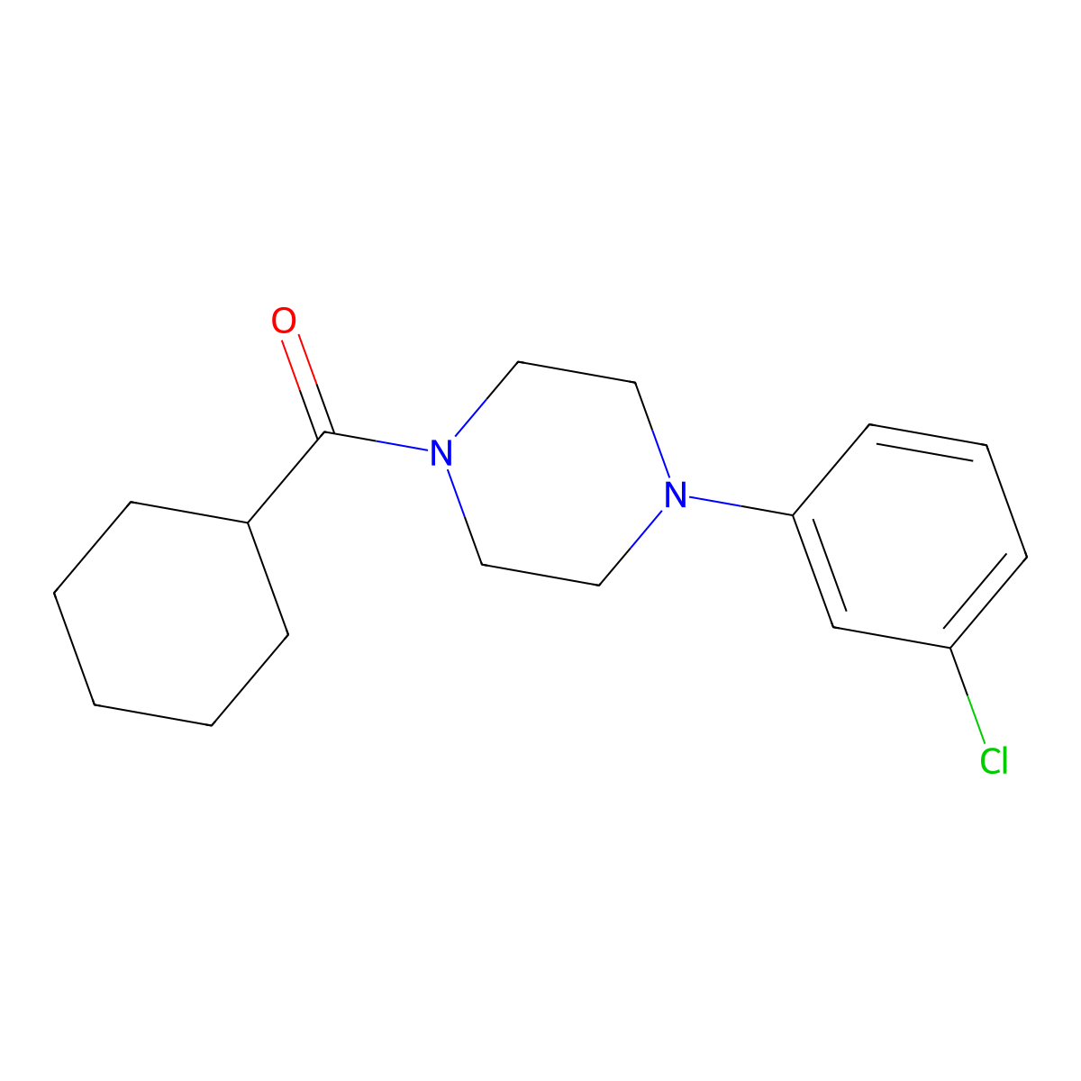 [4-(3-Chlorophenyl)piperazin-1-yl]-cyclohexylmethanone molecular structure, CAS 289655-08-9