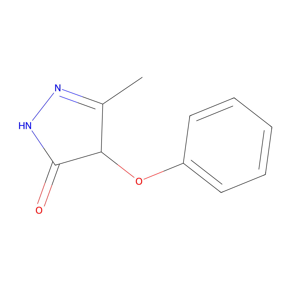 3-Methyl-4-phenoxy-1,4-dihydropyrazol-5-one molecular structure, CAS 289655-92-1