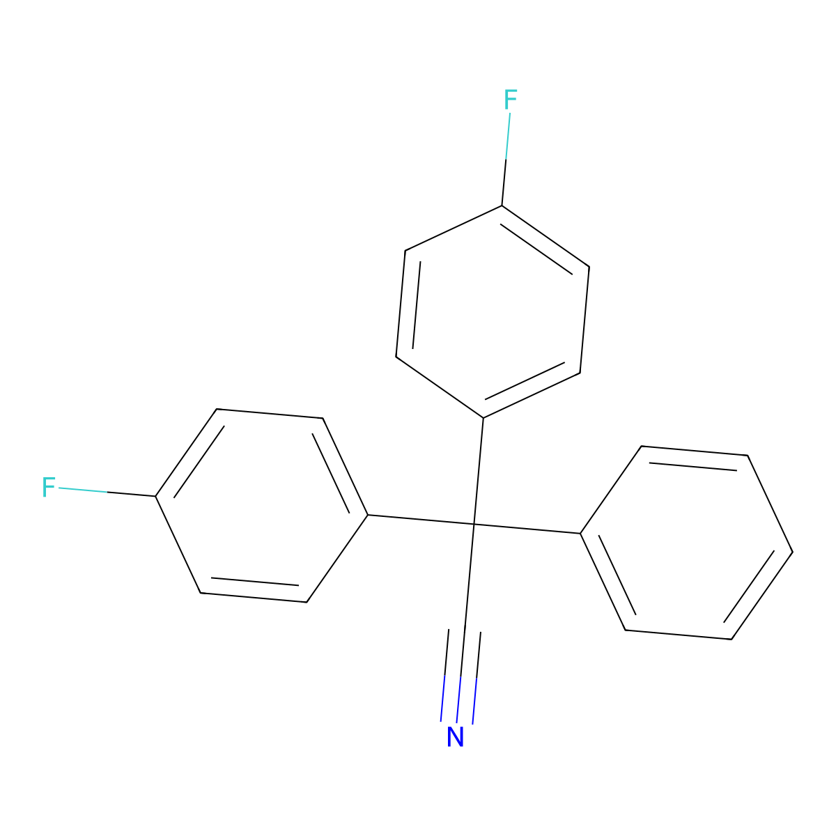2,2-Bis(4-fluorophenyl)-2-phenylacetonitrile molecular structure, CAS 289656-82-2