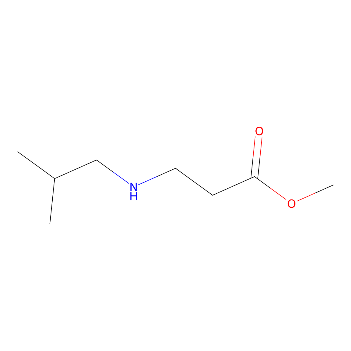 Methyl 3-[(2-methylpropyl)amino]propanoate molecular structure, CAS 289656-94-6