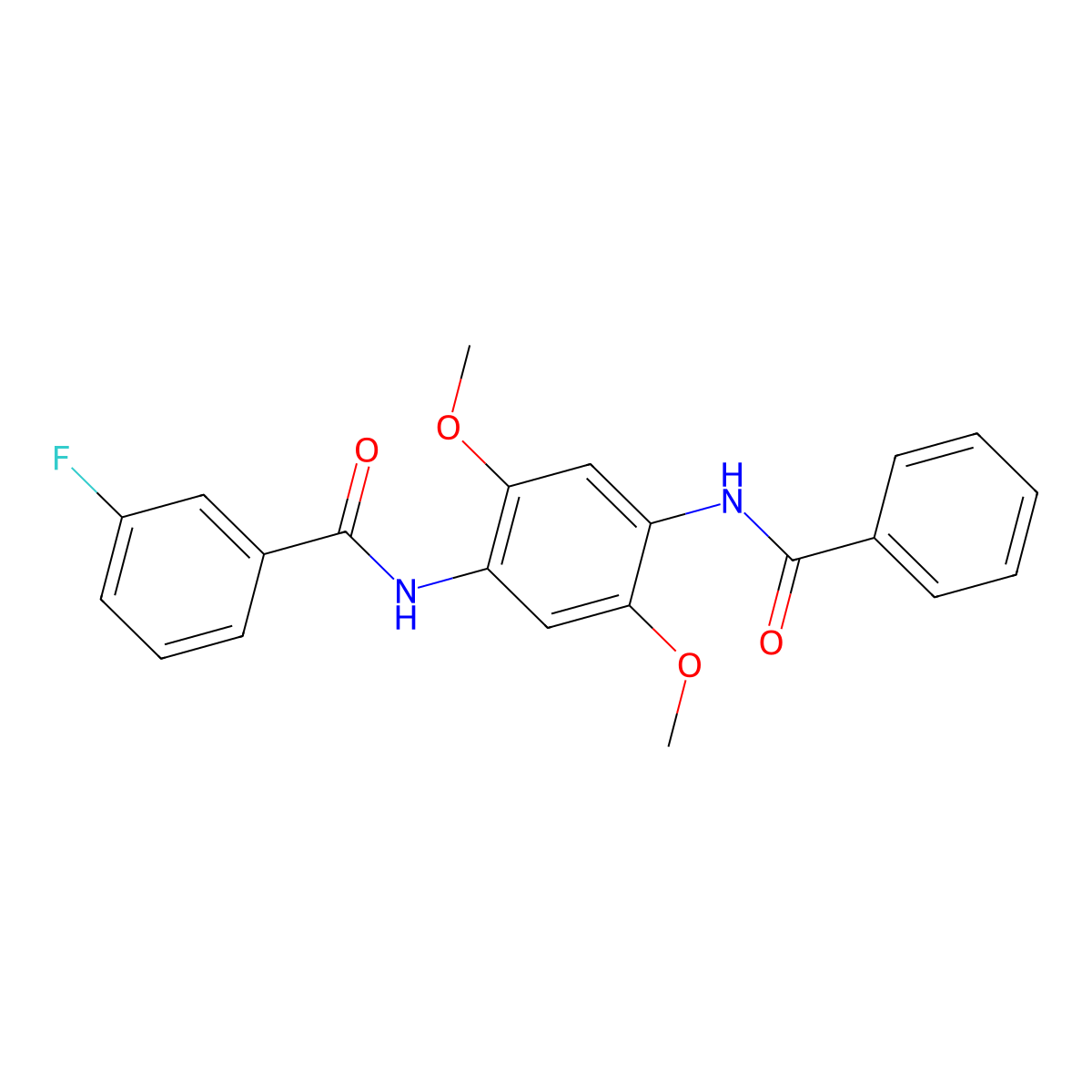 N-(4-benzamido-2,5-dimethoxyphenyl)-3-fluorobenzamide molecular structure, CAS 289661-40-1