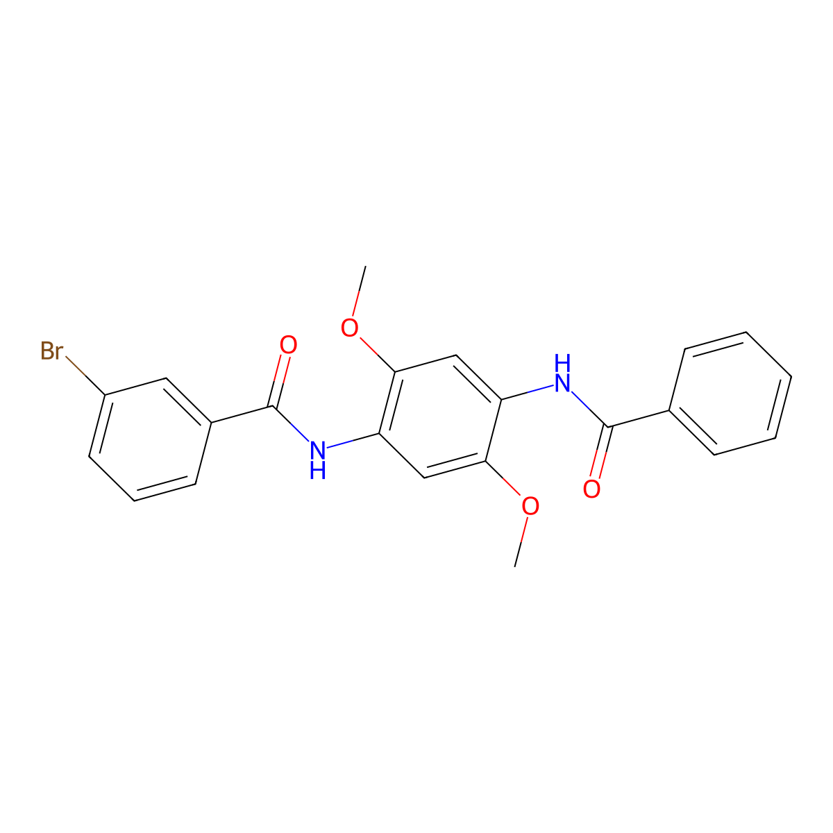 N-(4-benzamido-2,5-dimethoxyphenyl)-3-bromobenzamide molecular structure, CAS 289661-43-4