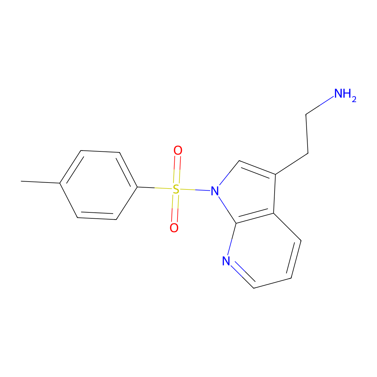 2-[1-(4-methylbenzenesulfonyl)-1H-pyrrolo[2,3-b]pyridin-3-yl]ethan-1-amine molecular structure, CAS 2896767-21-6