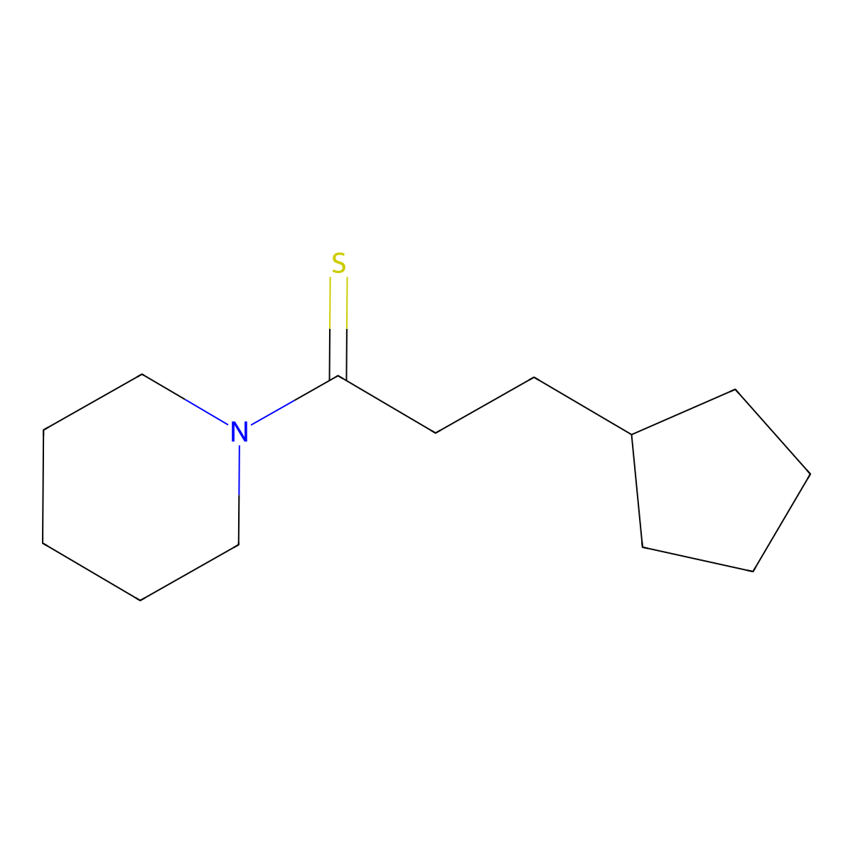 3-Cyclopentyl-1-(piperidin-1-YL)propane-1-thione molecular structure, CAS 289677-08-3