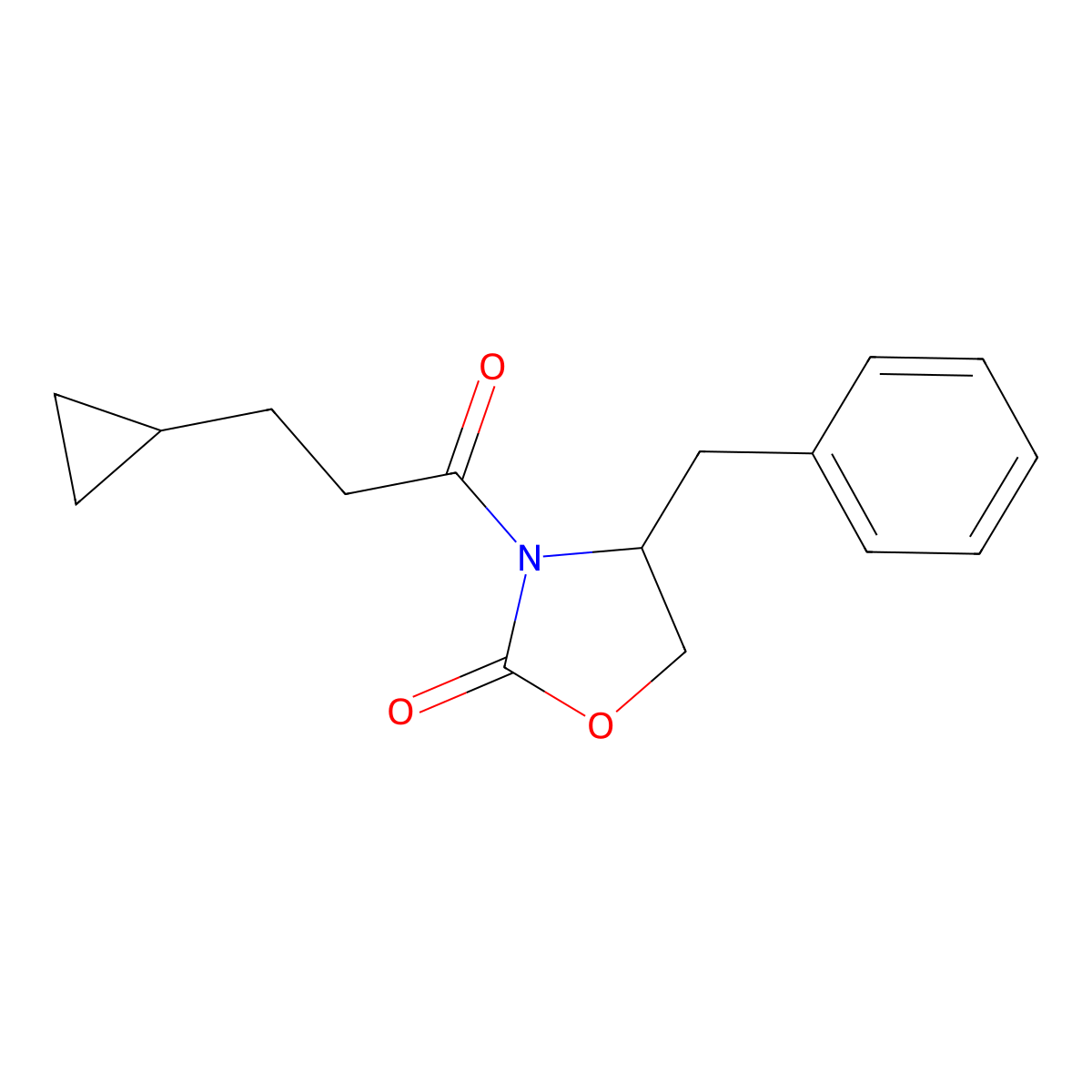 (R)-4-benzyl-3-(3-cyclopropylpropanoyl)oxazolidin-2-one molecular structure, CAS 289677-11-8